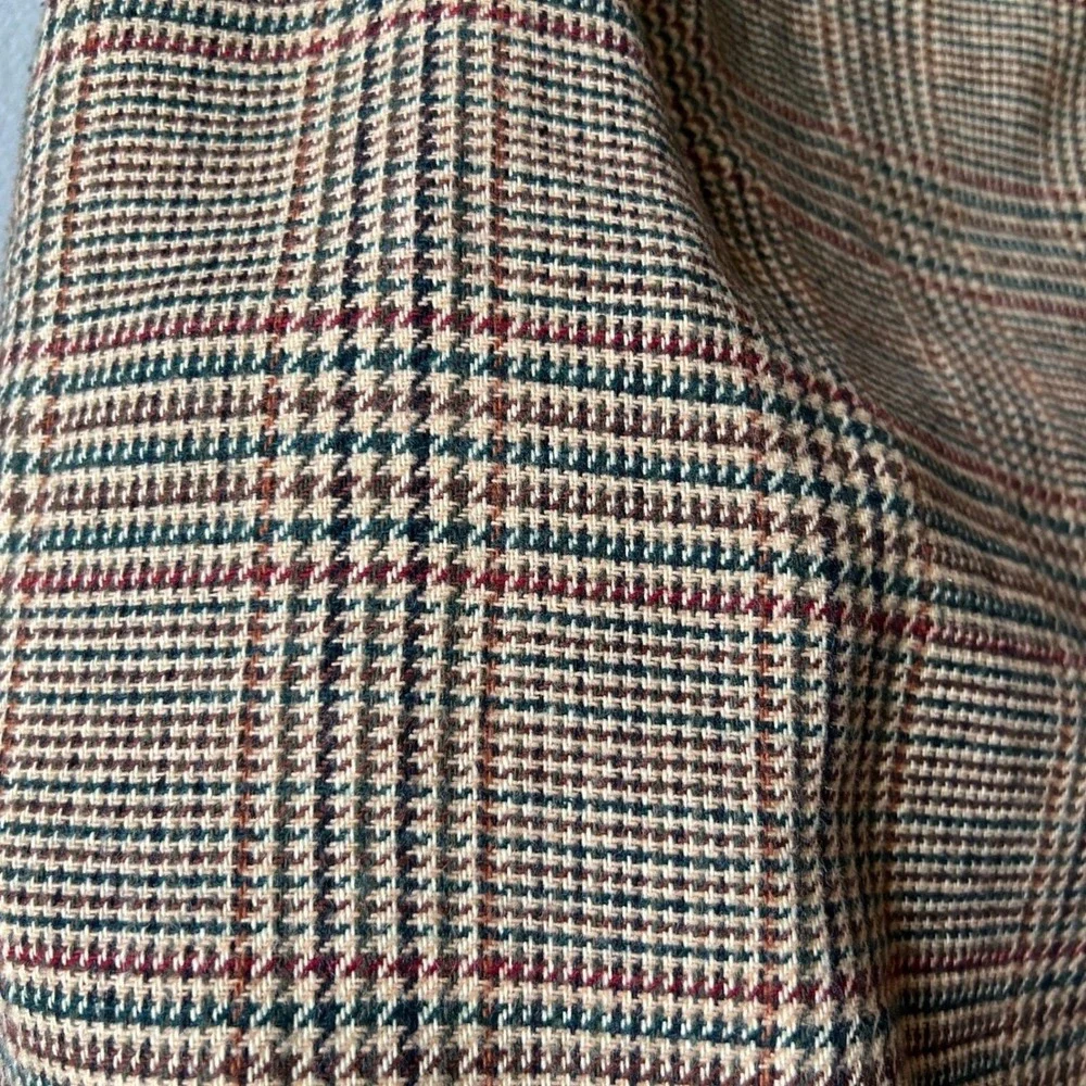 Vintage Womens Plaid Wool Blend Pencil‎ Skirt Size 10 Dark Academia Made in USA